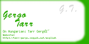 gergo tarr business card